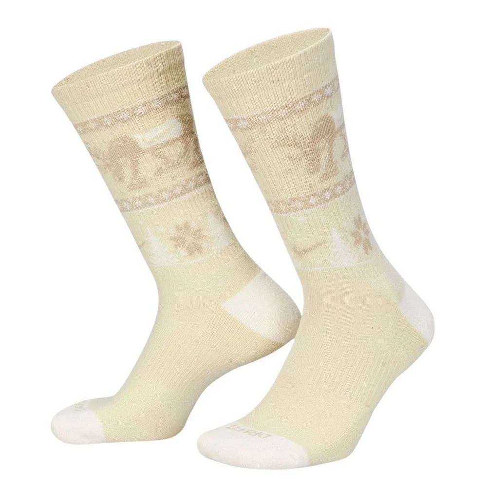 Nike Everyday Cushioned Crew Socks 4 Pair Holiday Moose Fair Isle Dri-Fit Medium